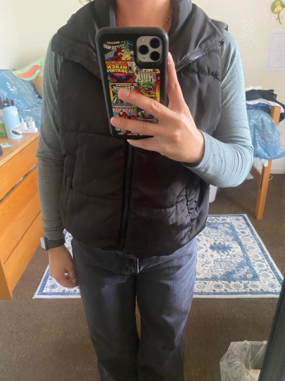 Trendy Black Puffer Vest
